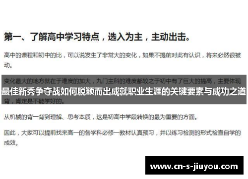 最佳新秀争夺战如何脱颖而出成就职业生涯的关键要素与成功之道
